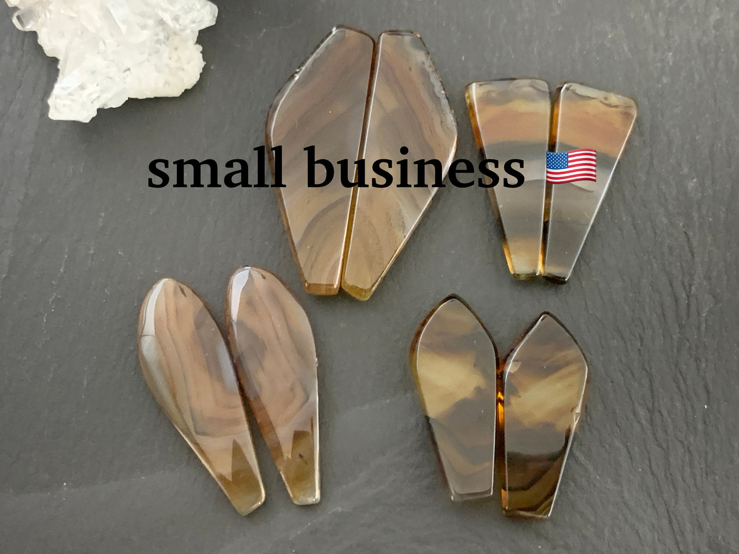 Montana Agate cabochon - Montana Agate pairs