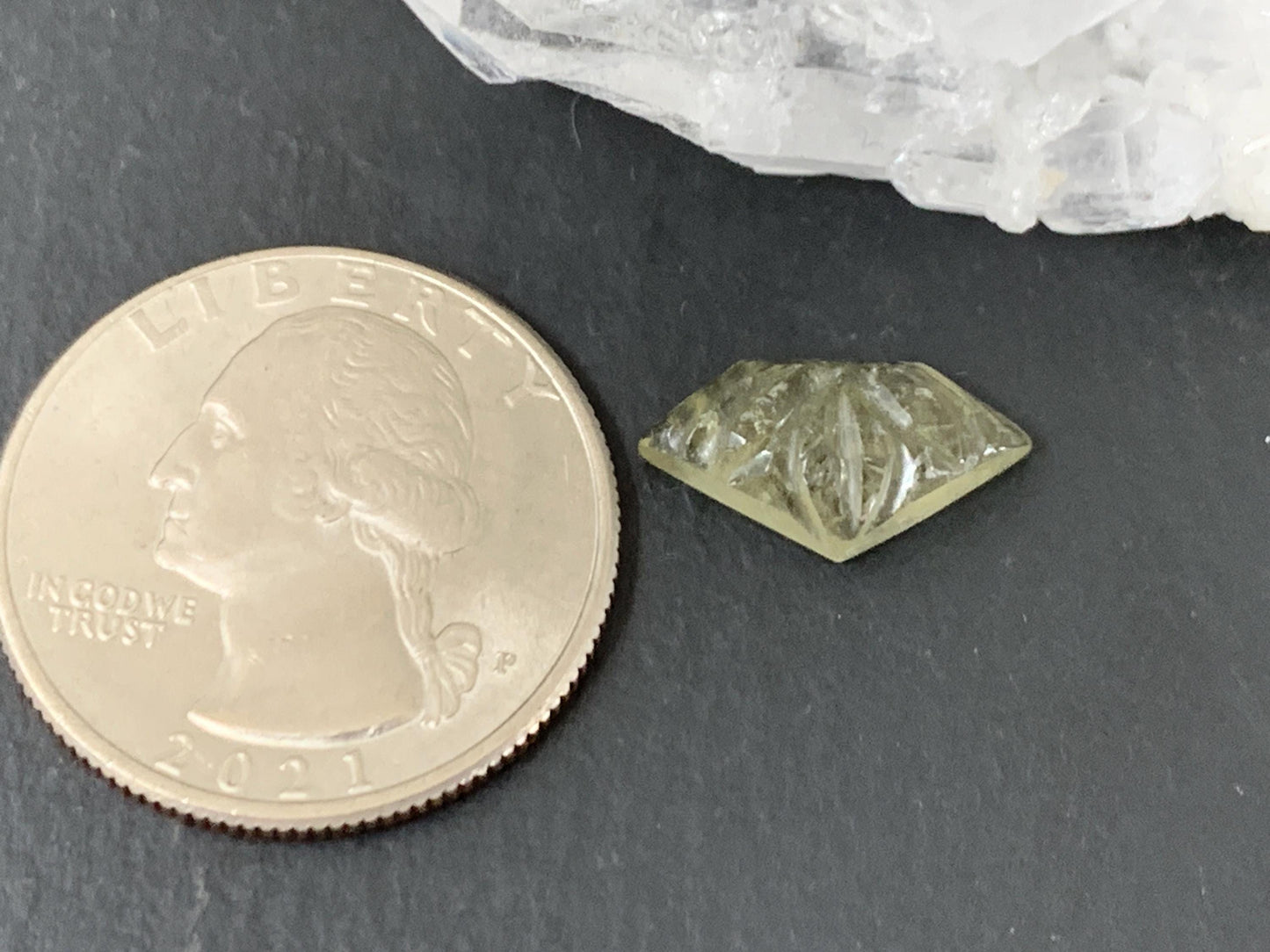 Carved Tourmaline 8x15x4mm cabochon