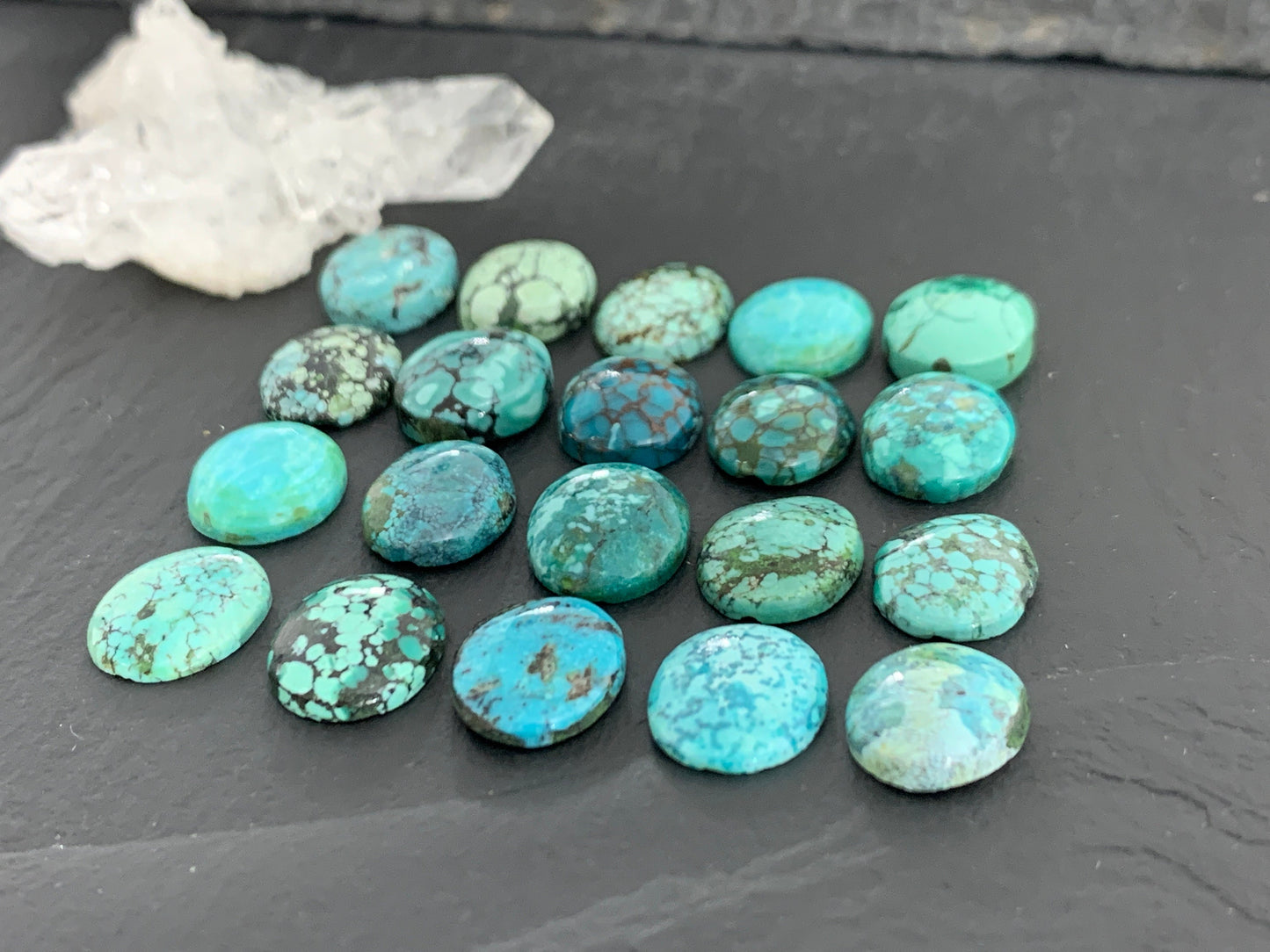 Tibetan Turquoise oval 10x12mm cabochon