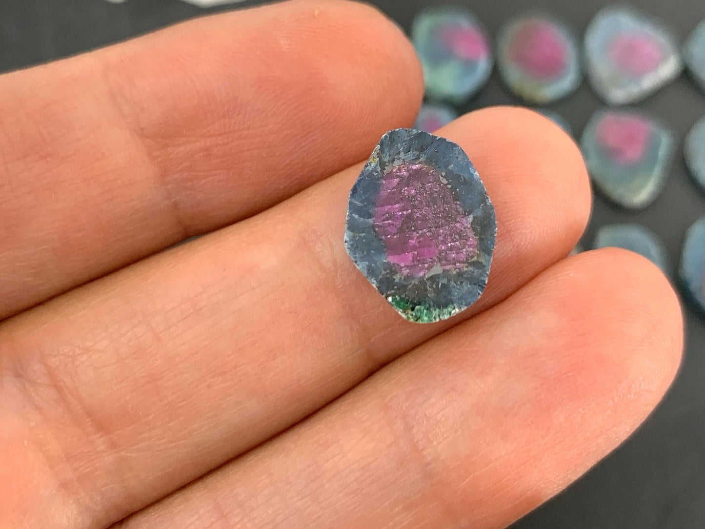 Watermelon Ruby 14mm long slice