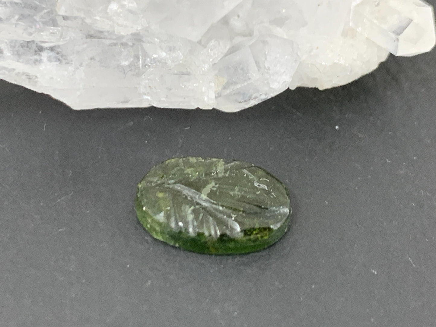Carved Tourmaline 8x12x25mm cabochon