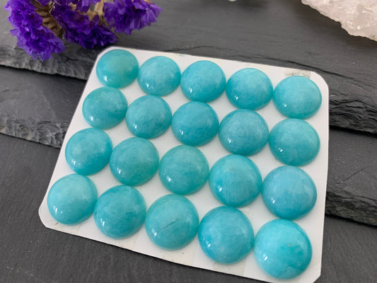 Amazonite round 15mm cabochon - Calibrated cabochons