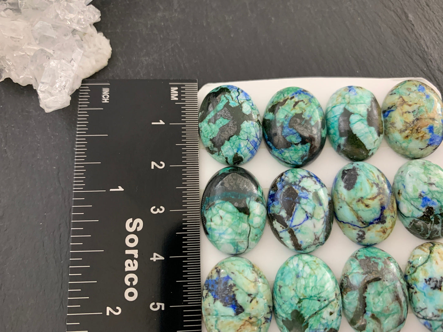 Azurite oval 15x20mm cabochon - Calibrated cabochons