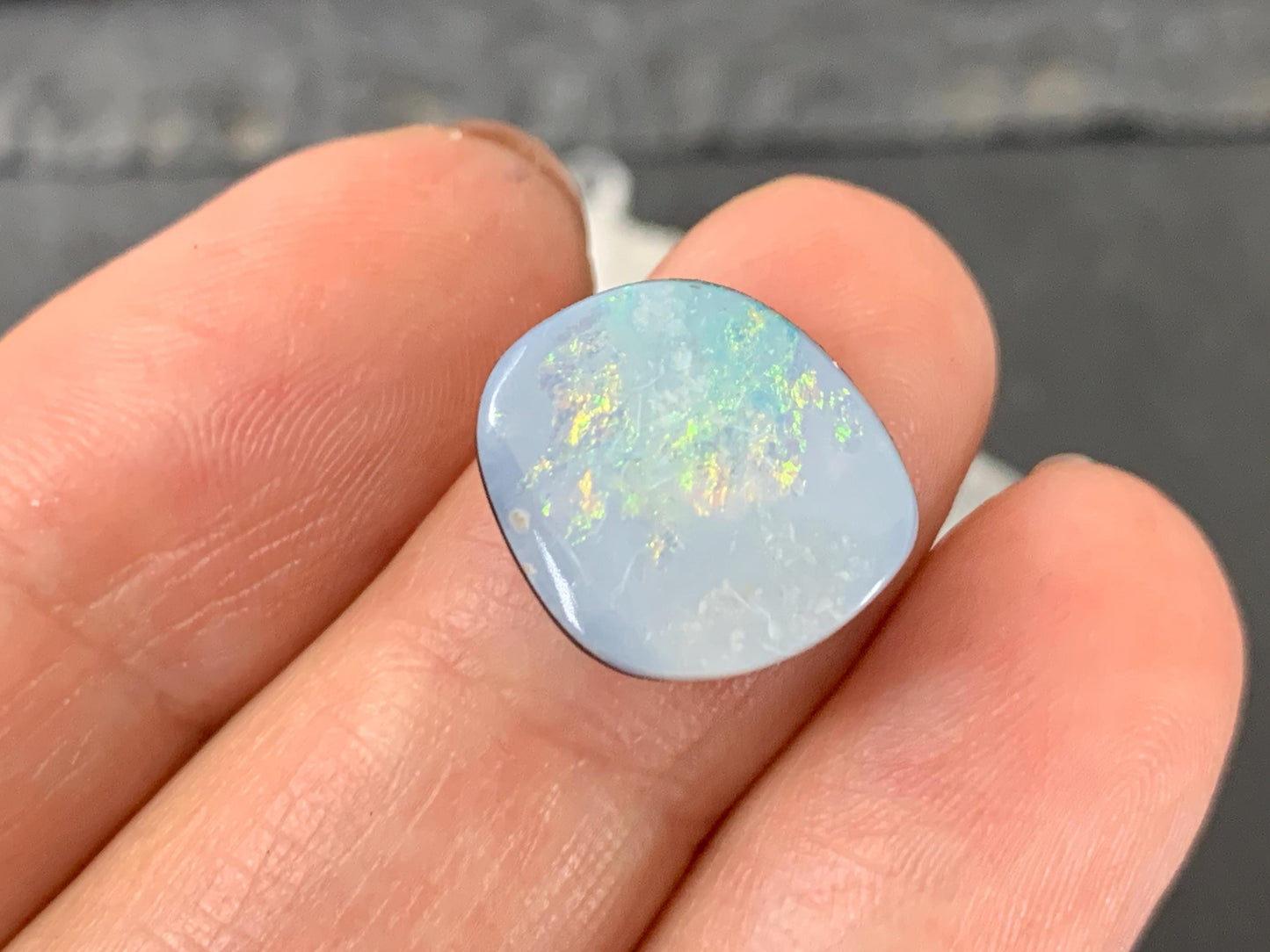 Australian Opal doublet 12x13x4.5mm cabochon