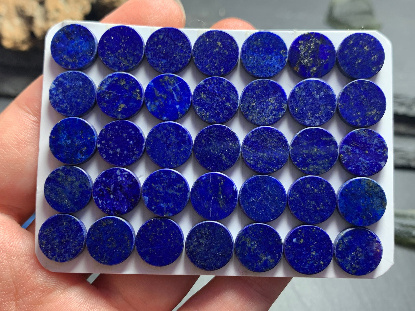 Flat Lapis Lazuli round 10mm cabochon- Calibrated cabochons