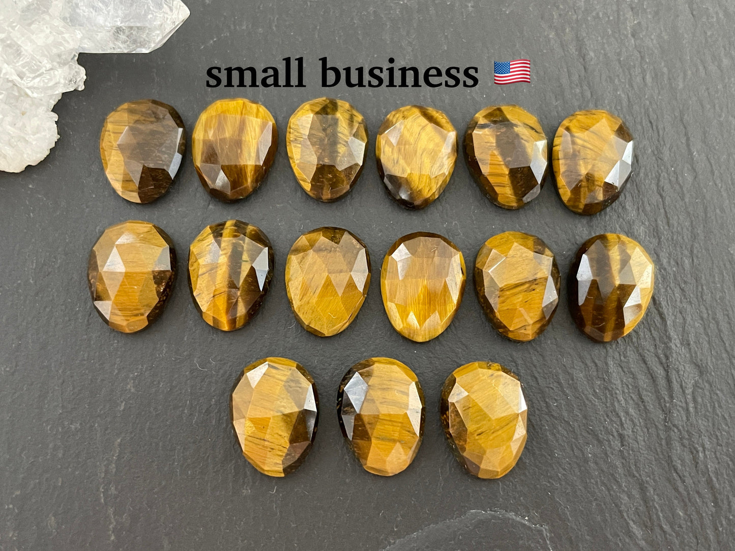 Faceted Tiger Eye 10x13mm cabochon