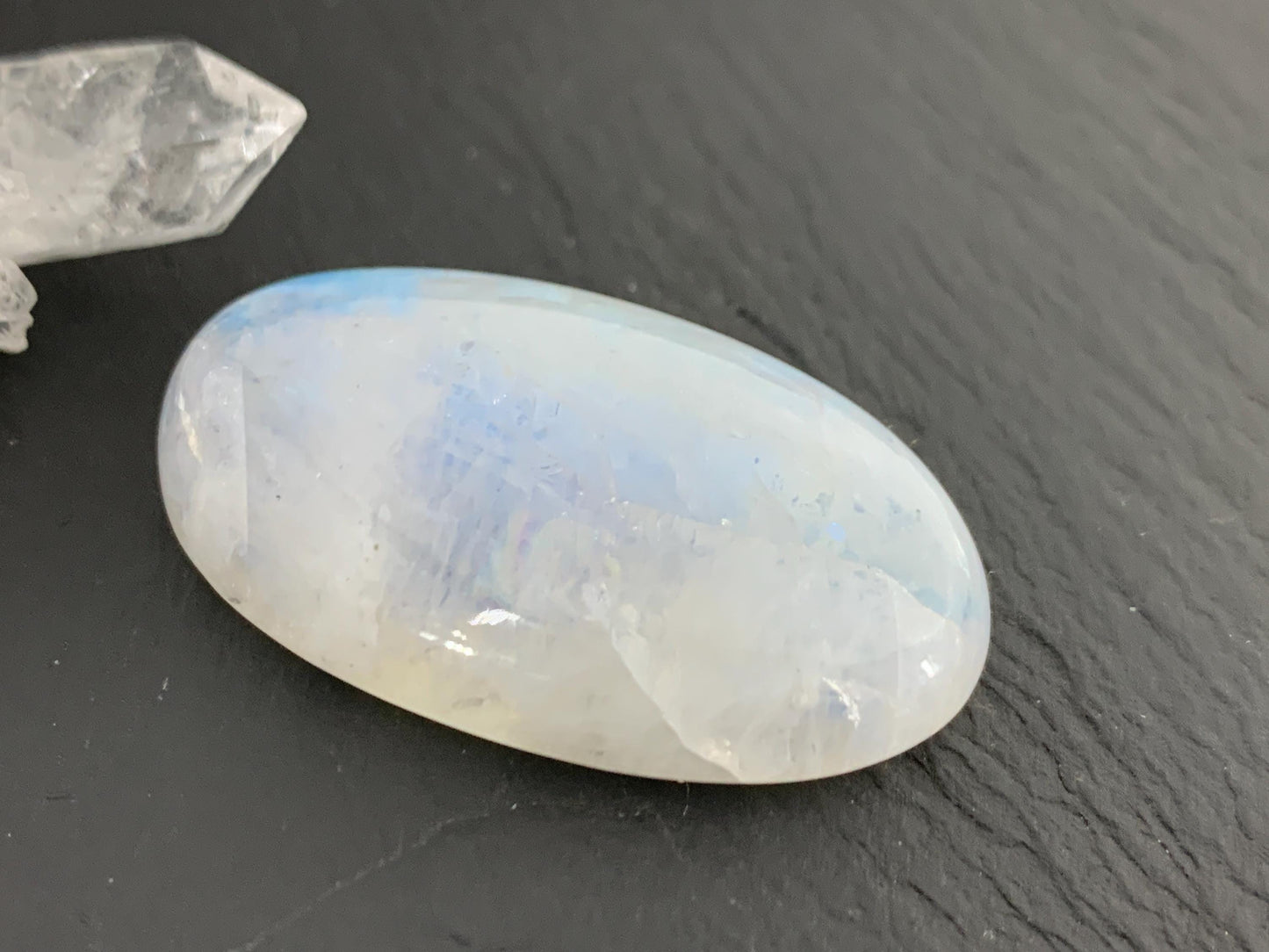 Rainbow Moonstone 39x23x10mm cabochon