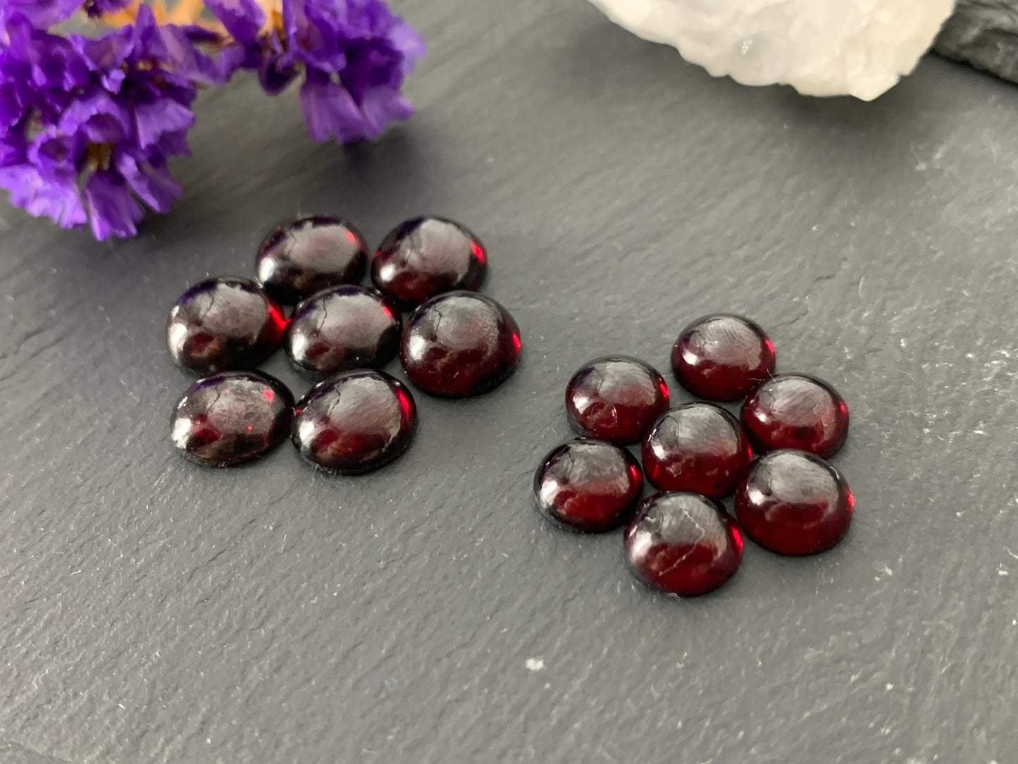 Red Garnet Round 10mm & 8mm cabochon