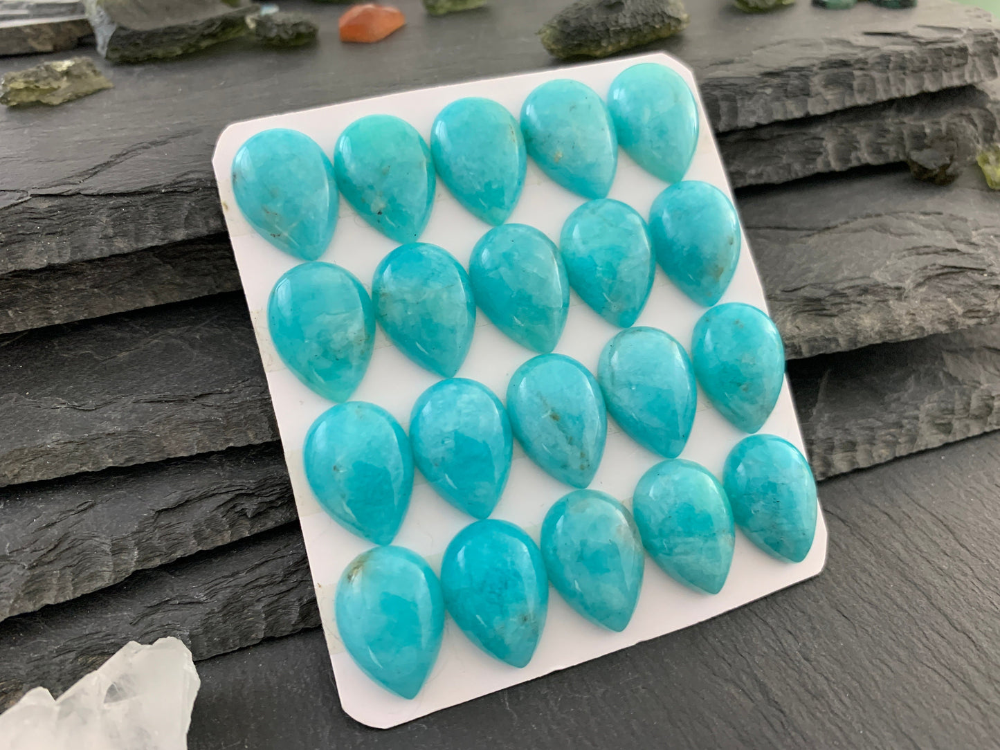 Amazonite Pear 13x18mm Cabochon - Calibrated cabochons