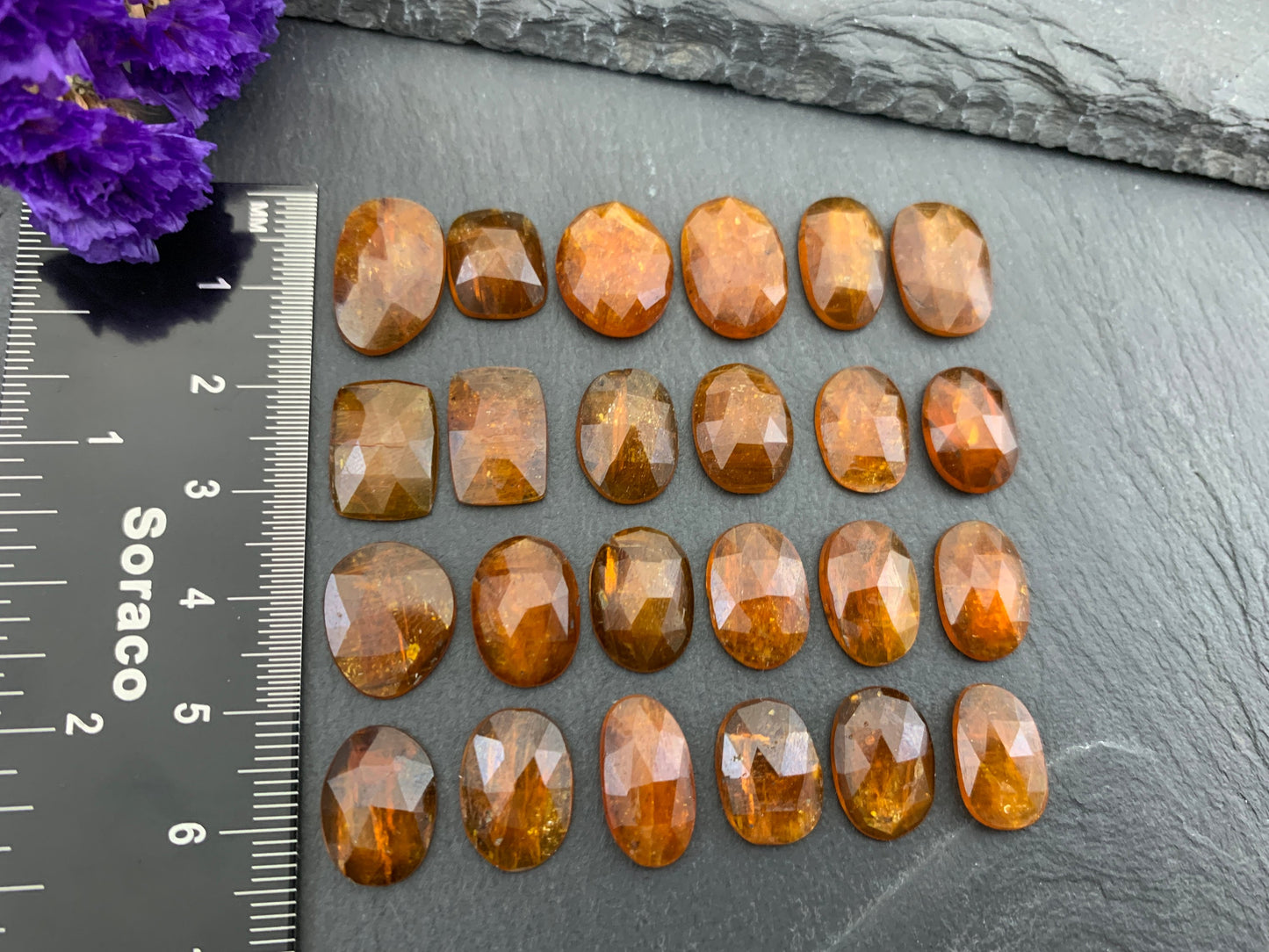 Orange Kyanite Faceted Oval & Rectangle Cabochon - Natural Gemstone Jewelry