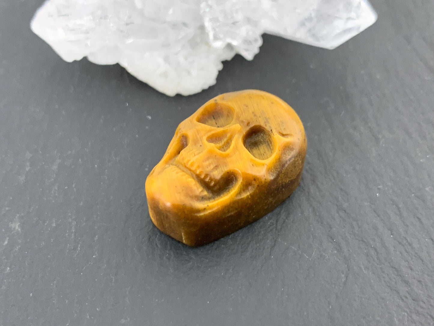 Tiger eye skull 14x21mm cabochon