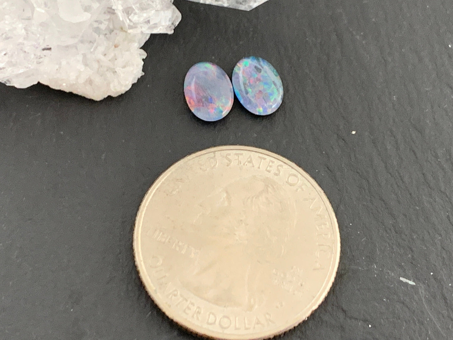 Australian Opal doublet 7x8mm cabochon