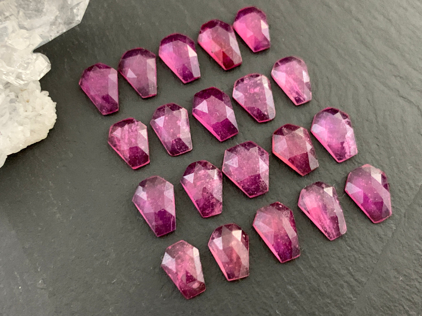 Faceted Thailand Pink Sapphire coffin 9-10mm long cabochon- Select Your cabochon