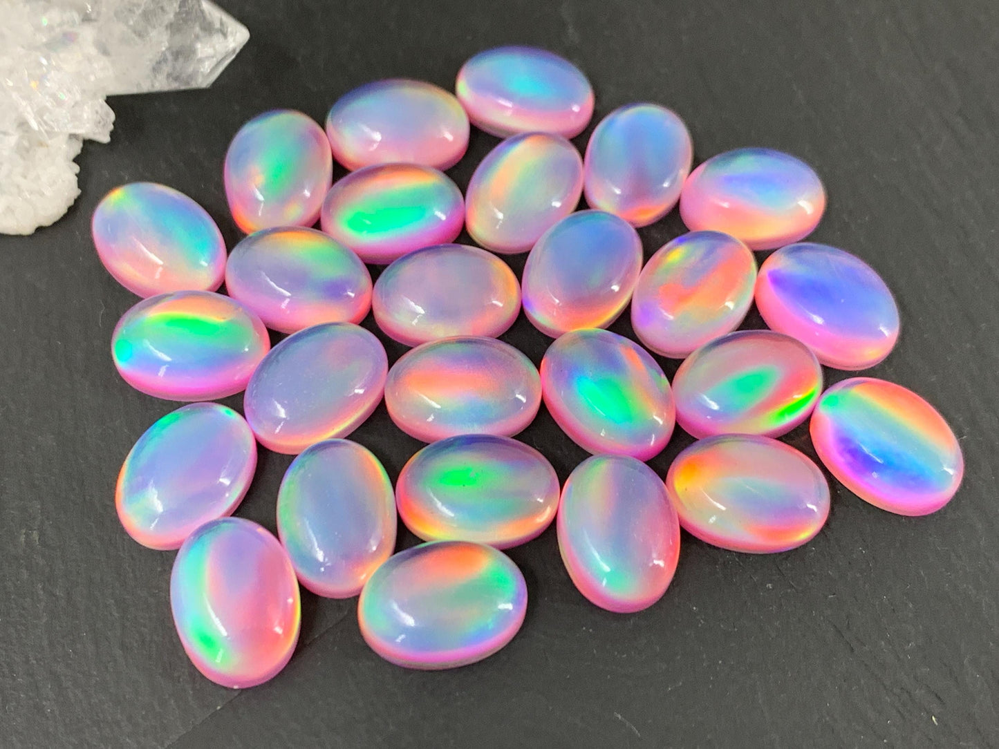 Aurora Opal oval 10x14mm cabochons - Doublet cabochons