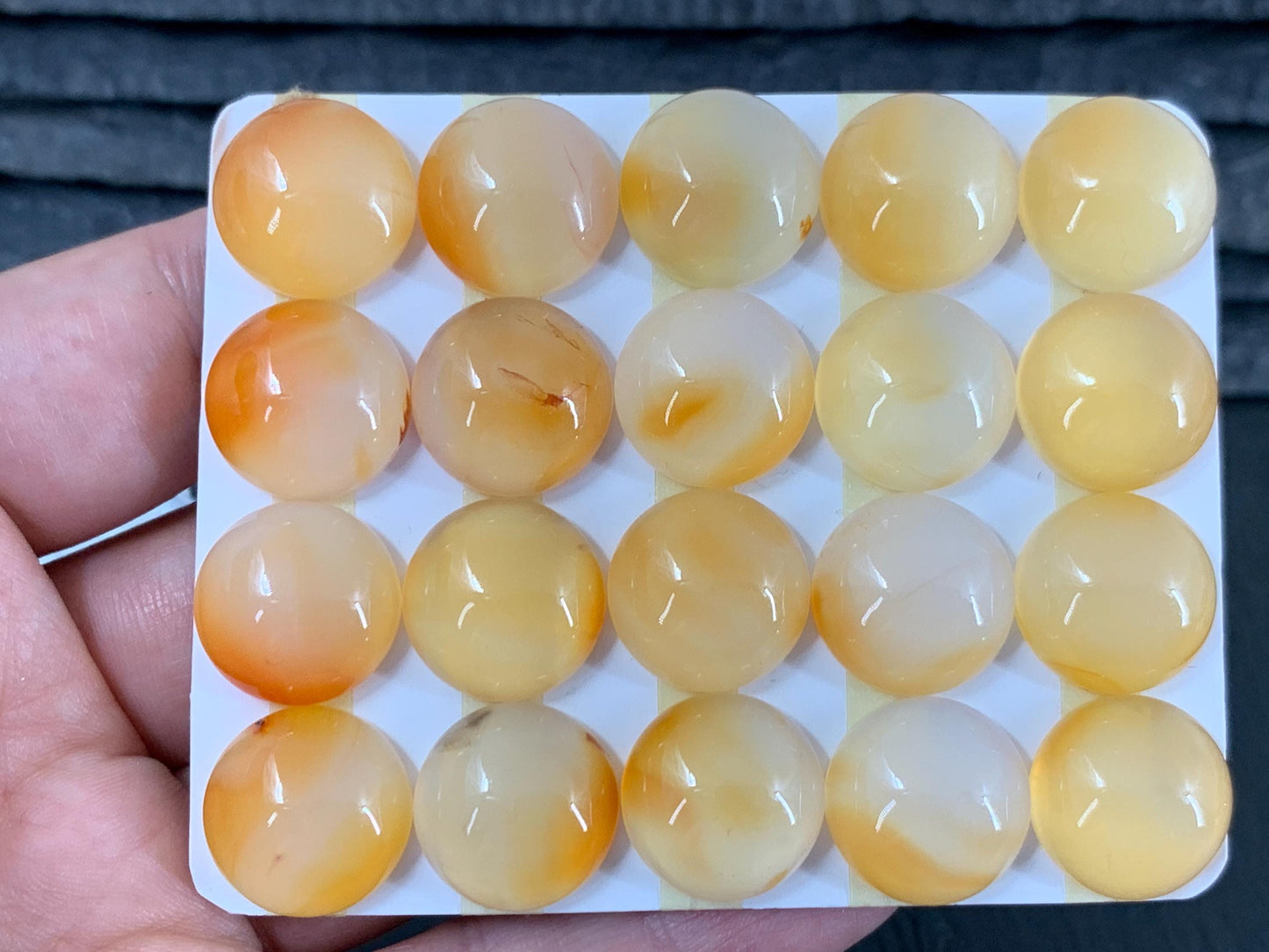 Carnelian round 15mm cabochon - Calibrated cabochons