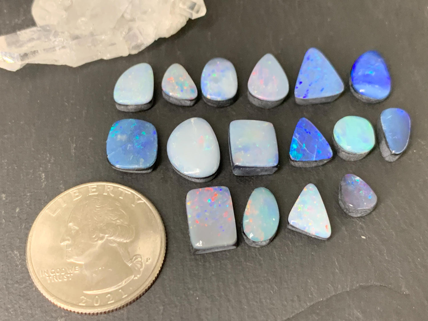 Australian Opal doublet 8-12mm long cabochon