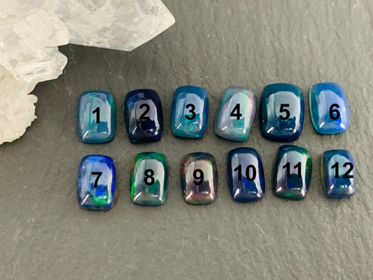 Natural Ethiopian Black Opal 6-7mm Rectangle Cabochon