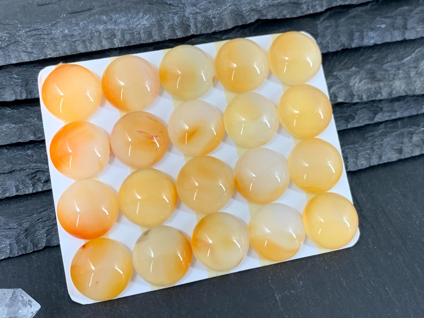 Carnelian round 15mm cabochon - Calibrated cabochons
