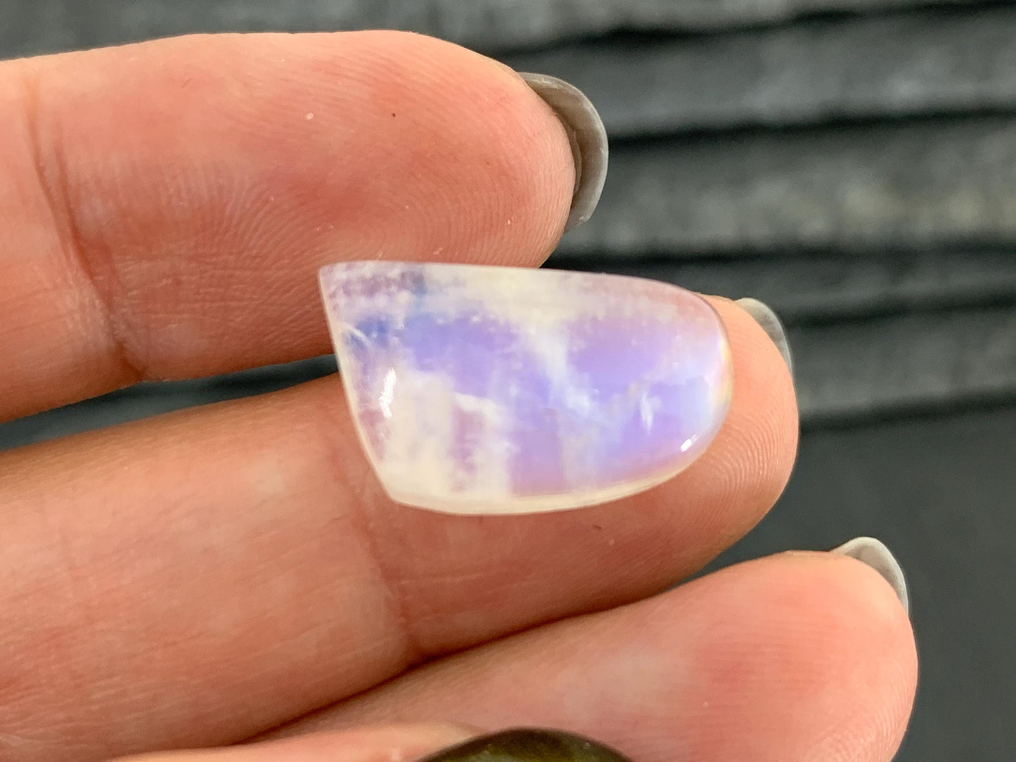 Rainbow Moonstone 18x16x7mm cabochon