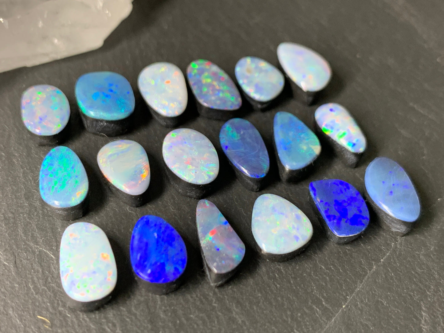 Australian Opal doublet 10-12mm long cabochon