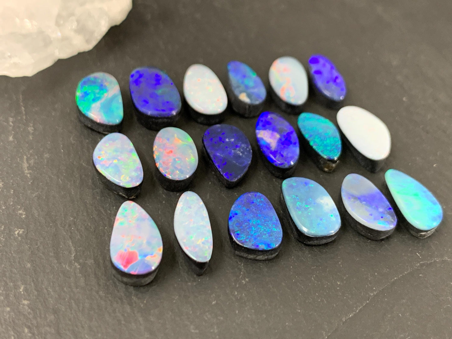 Australian Opal doublet 11-13mm long cabochon