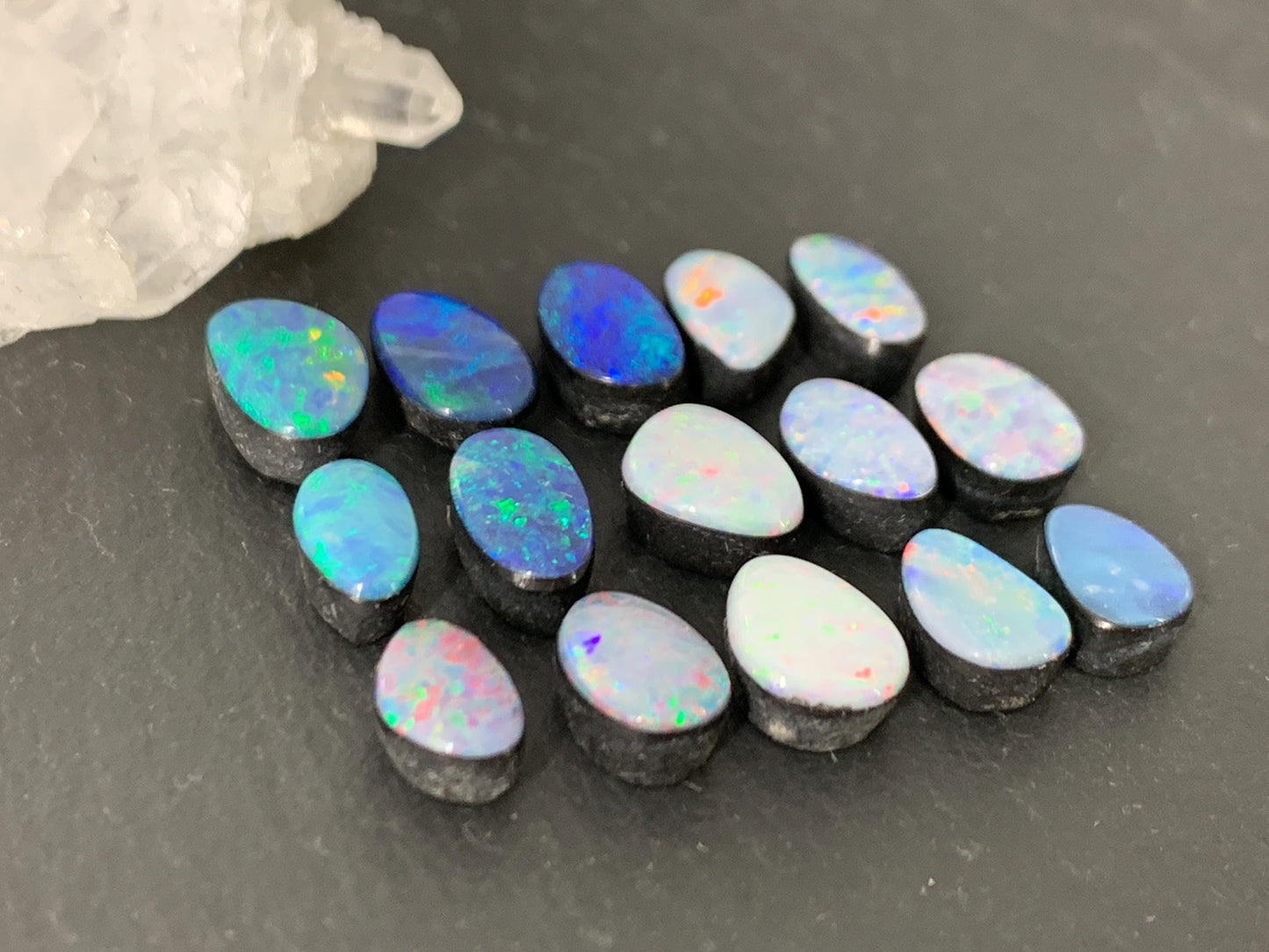 Australian Opal doublet 8-10mm long cabochon