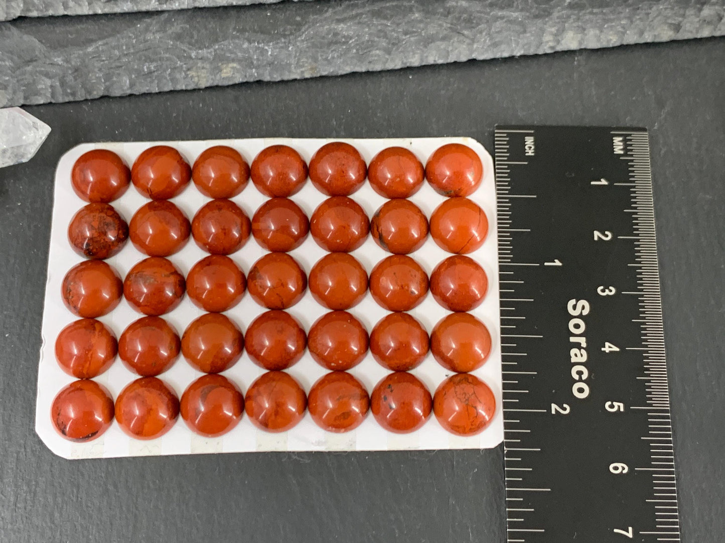 Red Jasper round 10mm cabochon - Calibrated cabochons