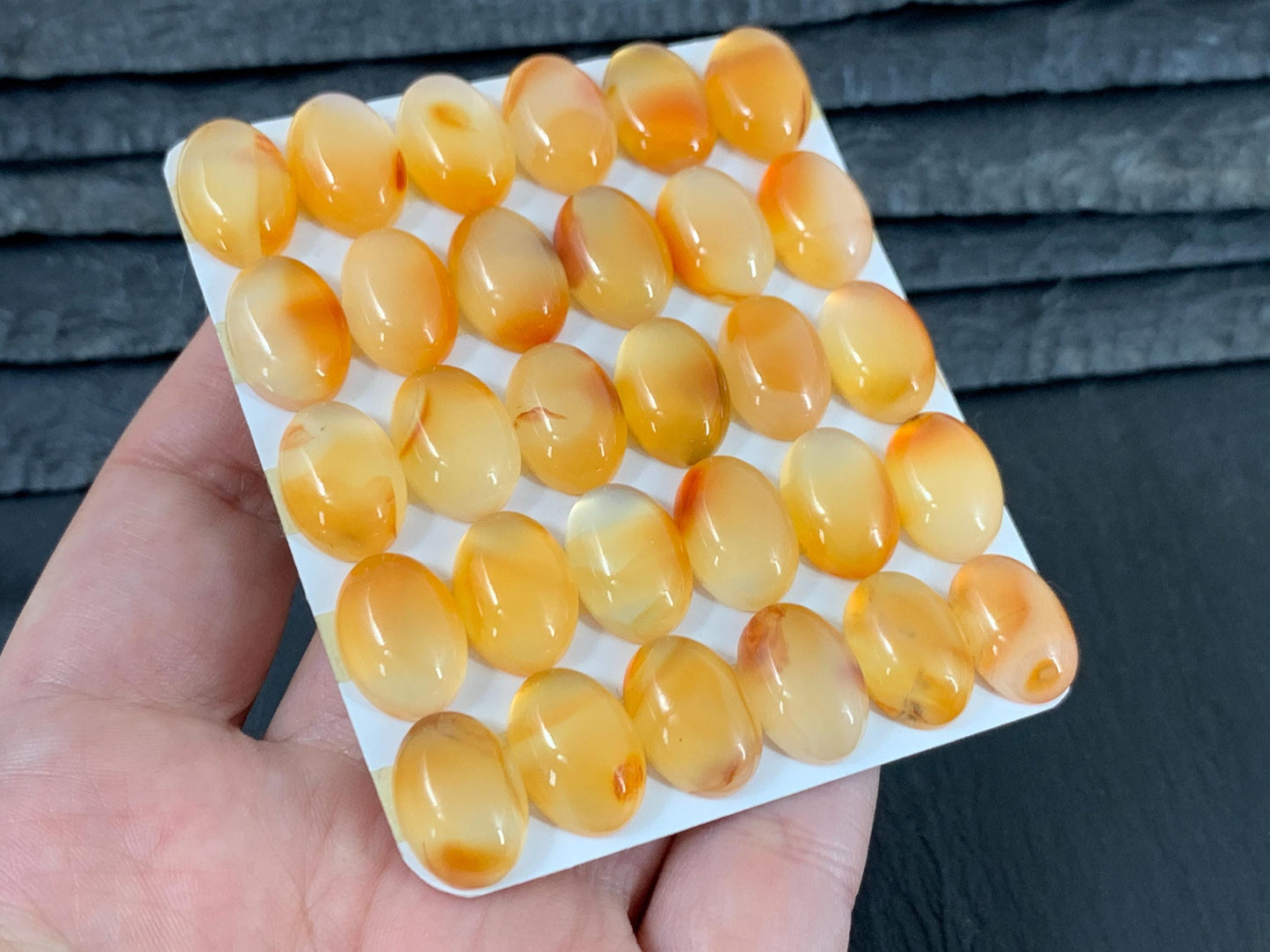 Carnelian Cabochon – Natural Orange Oval Gemstone 10x14mm Calibrated Stone