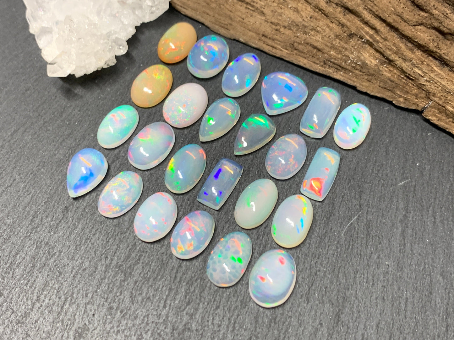 Ethiopian Opal 11-12mm long cabochon
