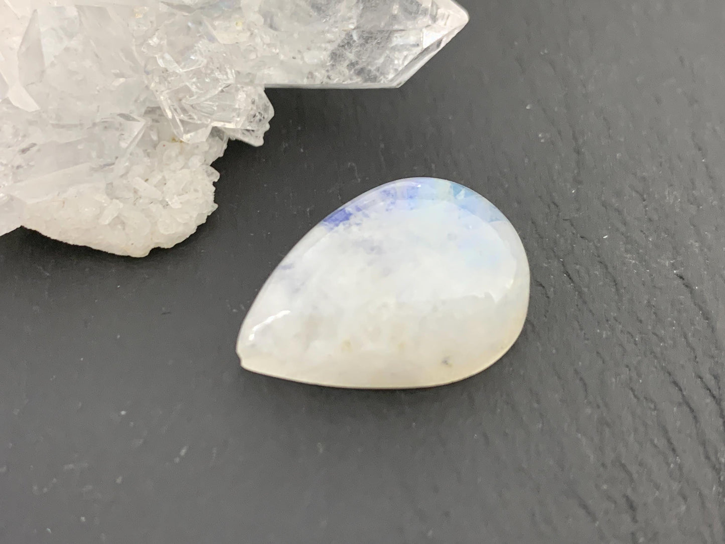 Rainbow Moonstone 20x14x7mm cabochon