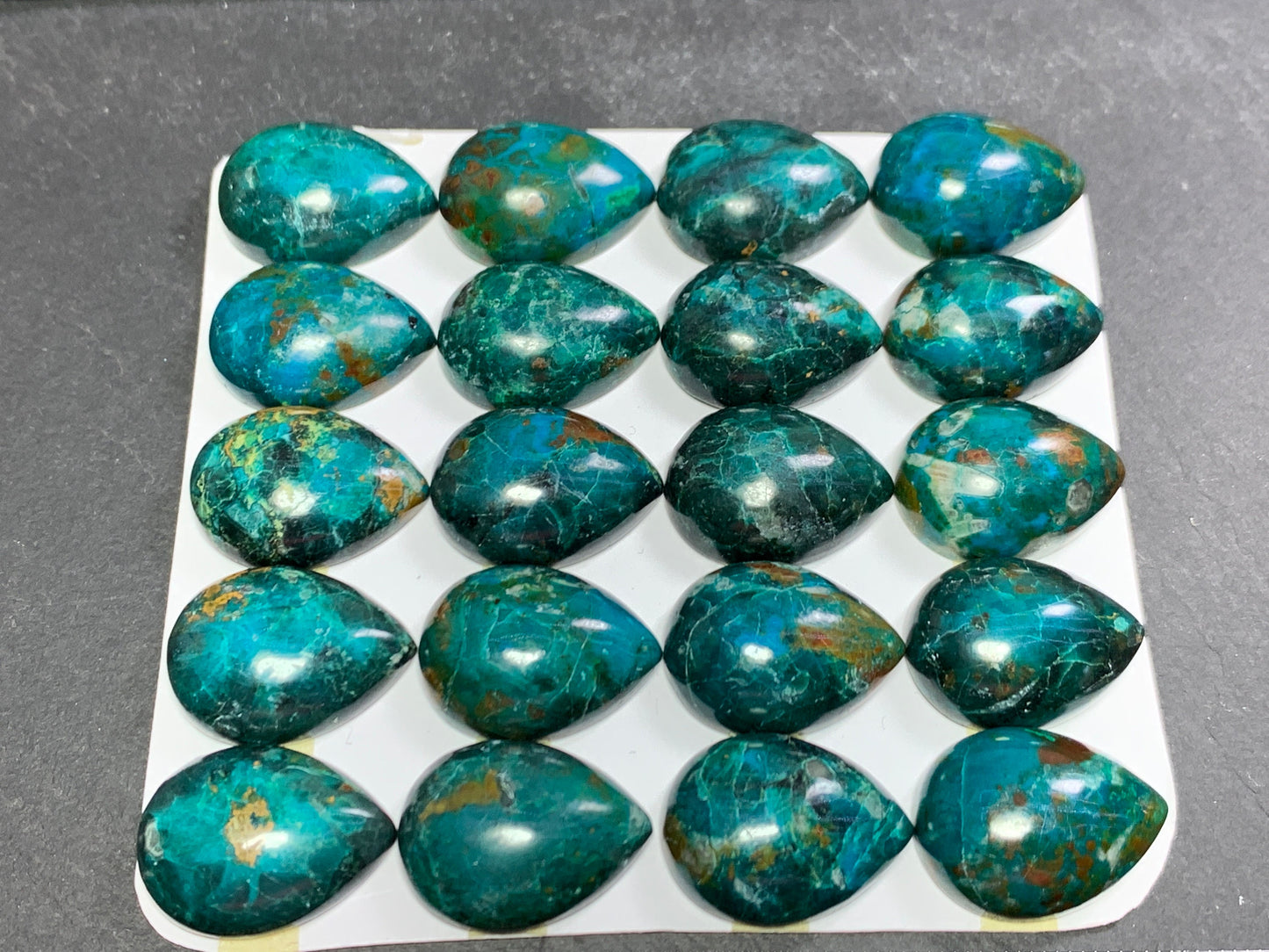 Chrysocolla pear 15x20mm cabochon - Calibrated cabochons
