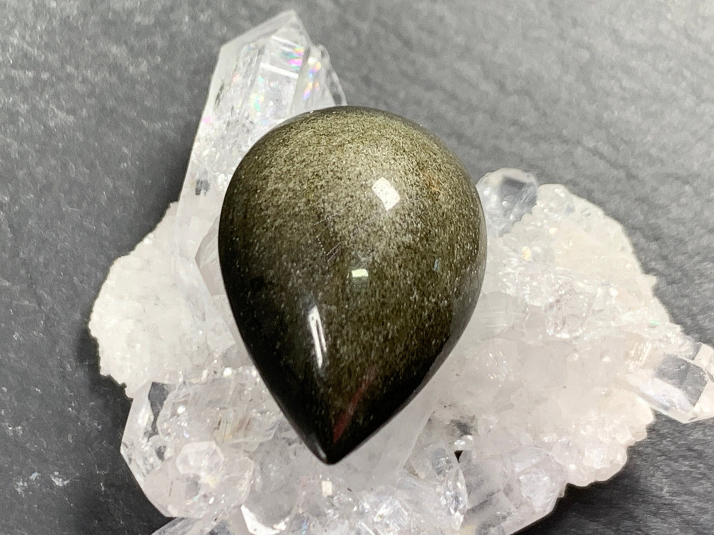 Gold Obsidian Pear Cabochon: Calibrated Stone (15x20mm)