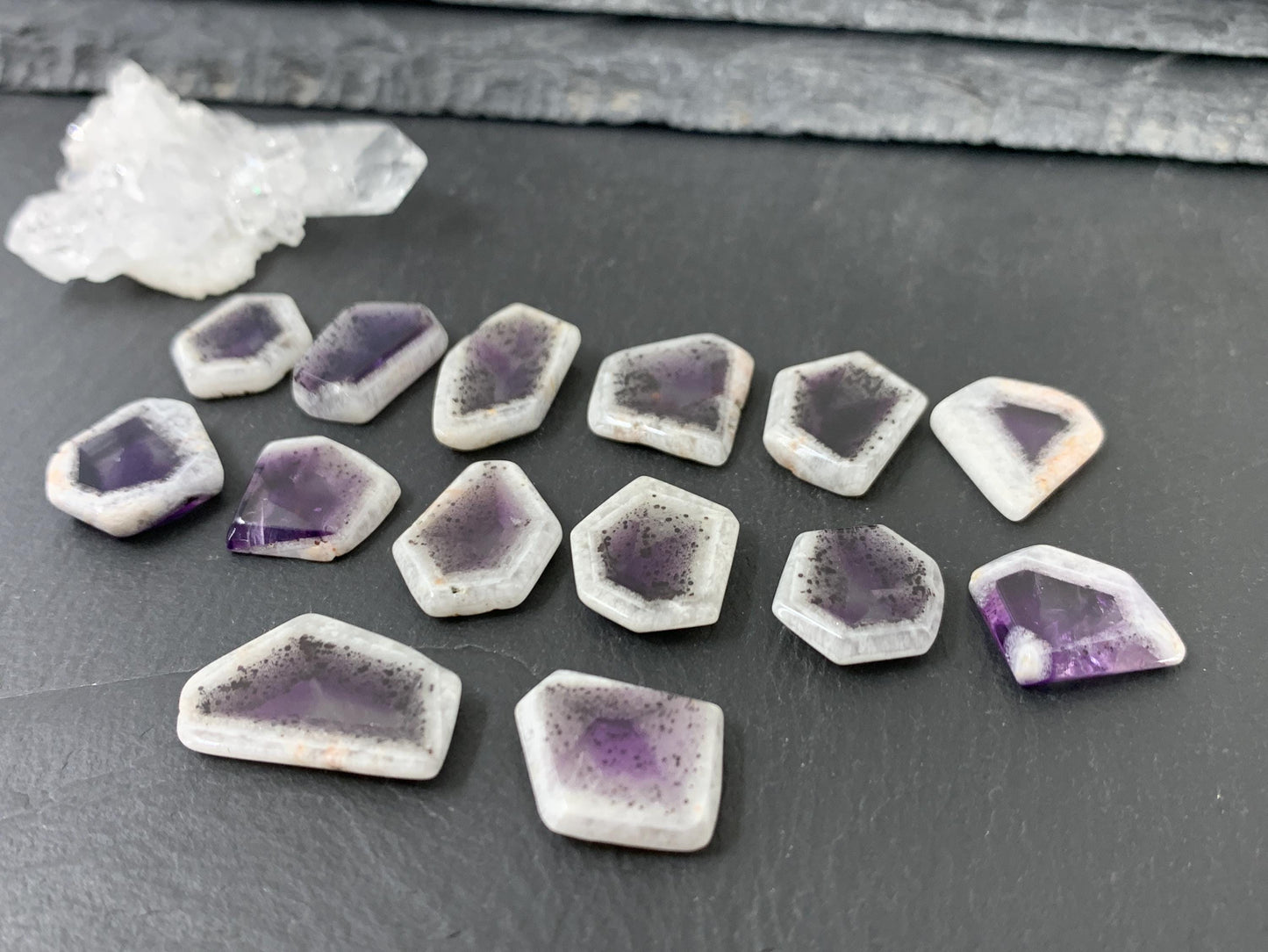 Amethyst hexagon slice