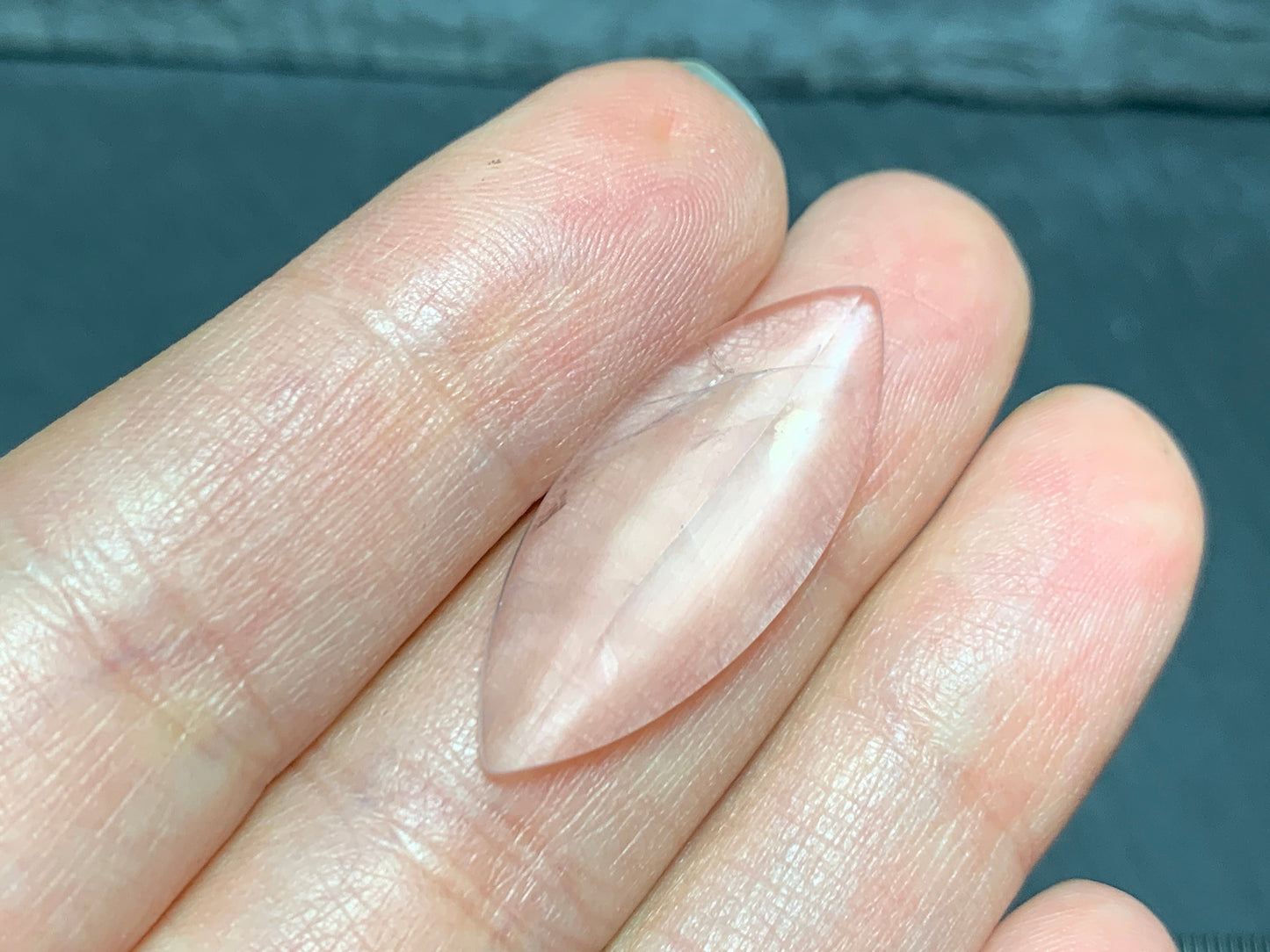 Faceted Rose Quartz marquise 12x30mm cabochon - Calibrated cabochons