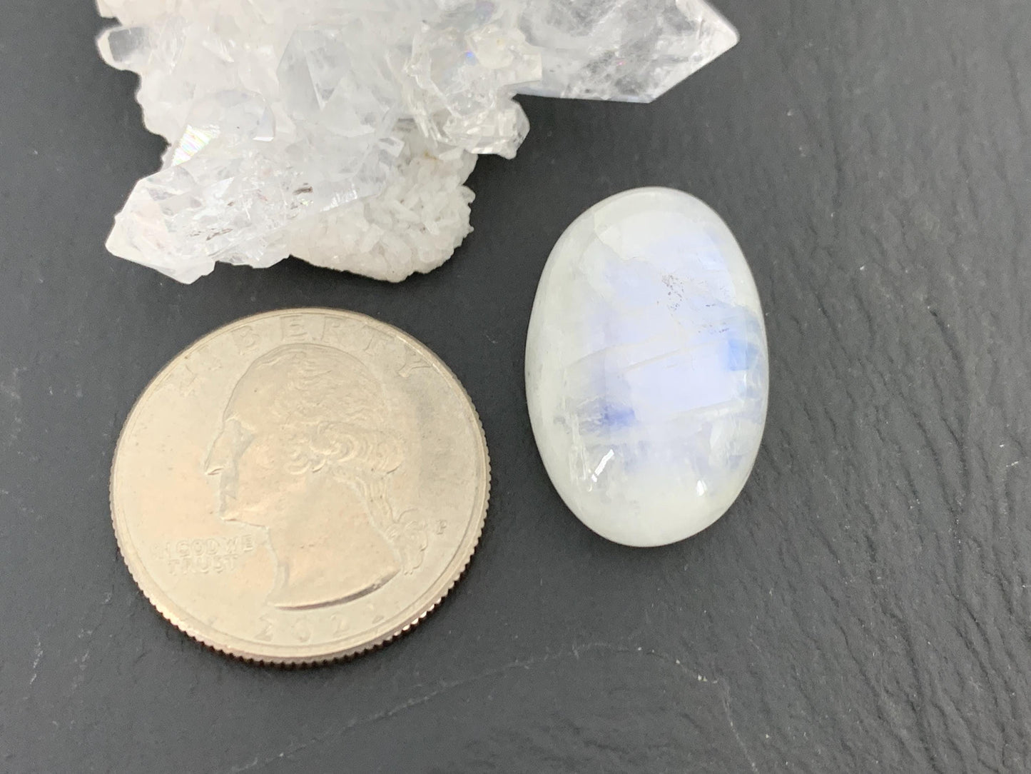 Rainbow Moonstone 25x16x10mm cabochon