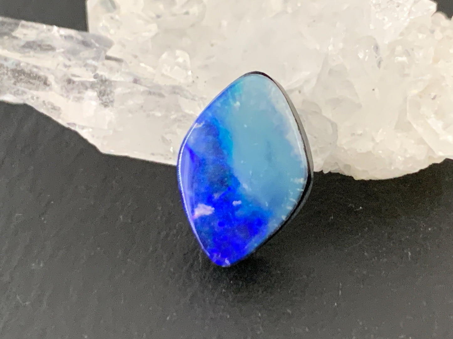 Australian Opal doublet 9x14x4mm cabochon