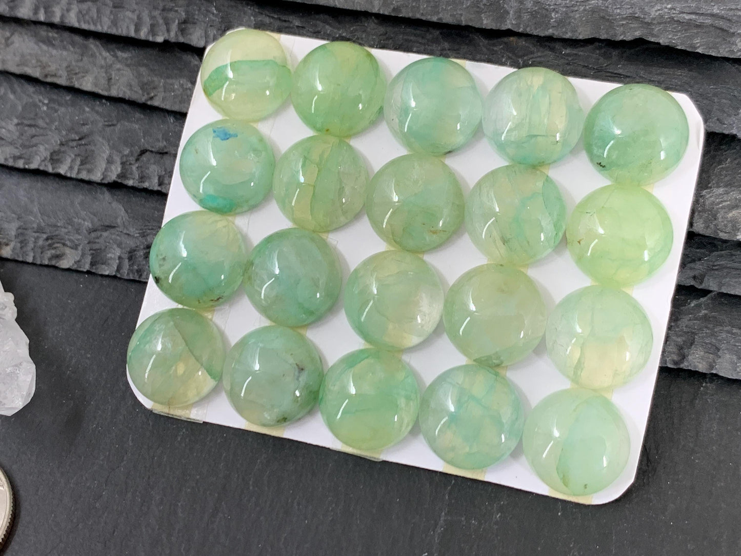 Chrysocolla round 15mm cabochon - Calibrated cabochons