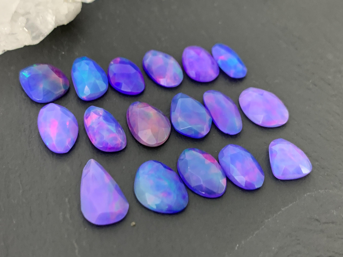 Faceted Purple Ethiopian Opal 9-13mm cabochon