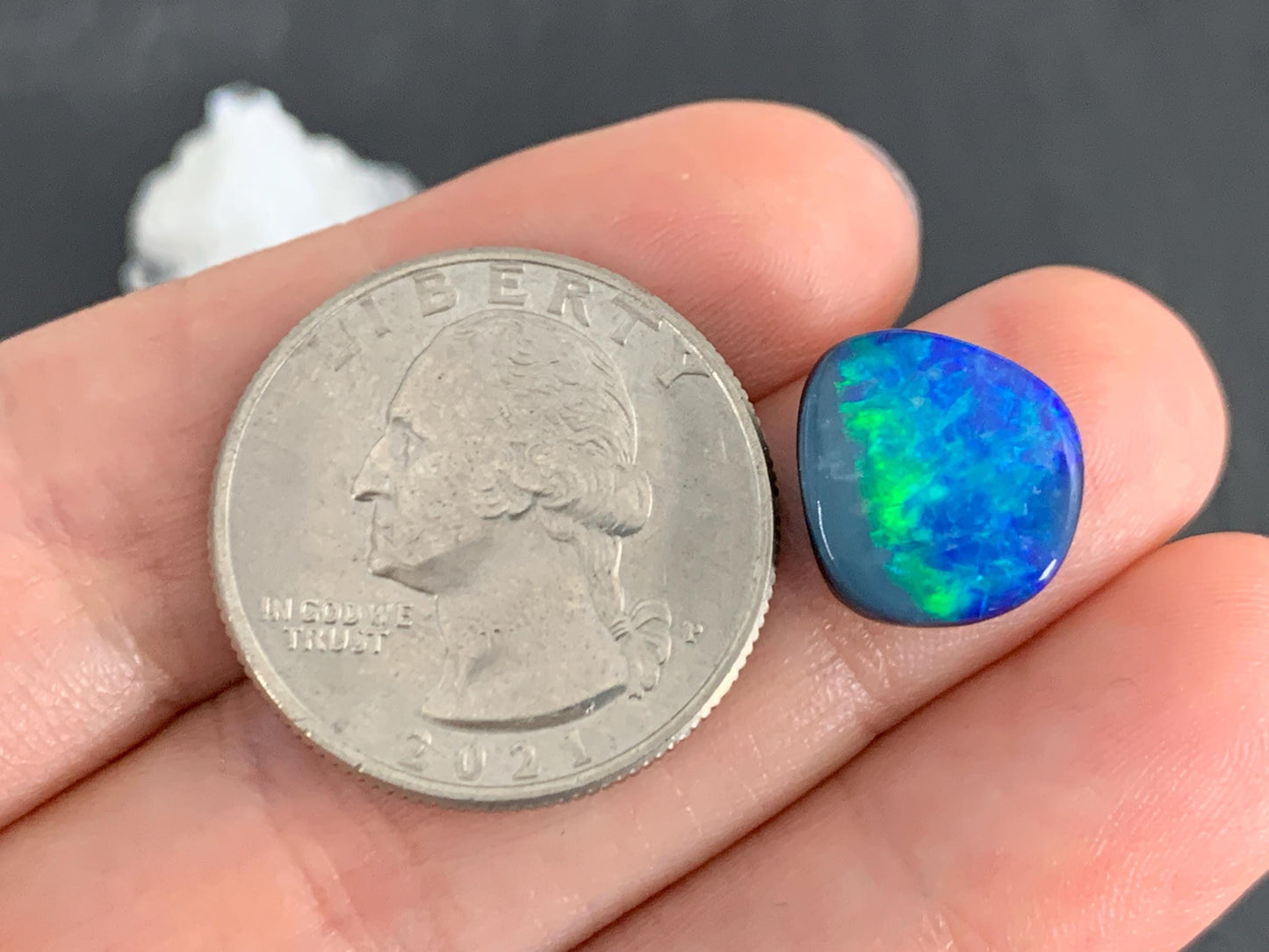 Australian Opal doublet 12x13x4mm cabochon