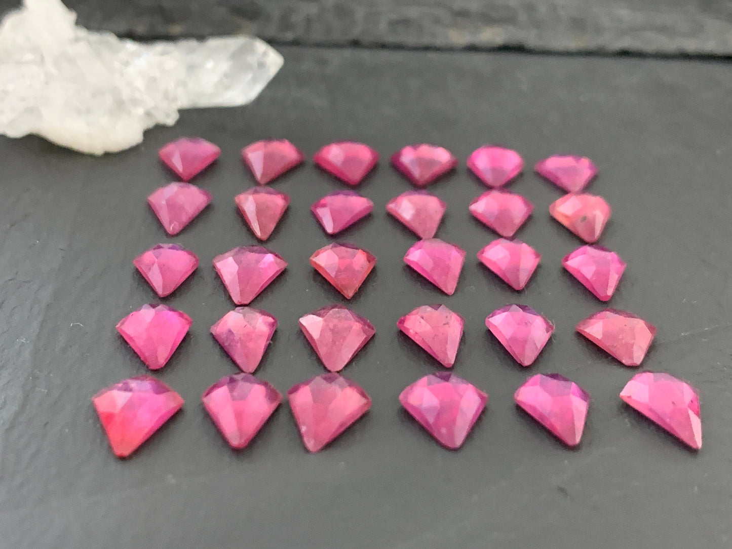 Faceted 10-11mm Thailand pink Sapphire cabochons