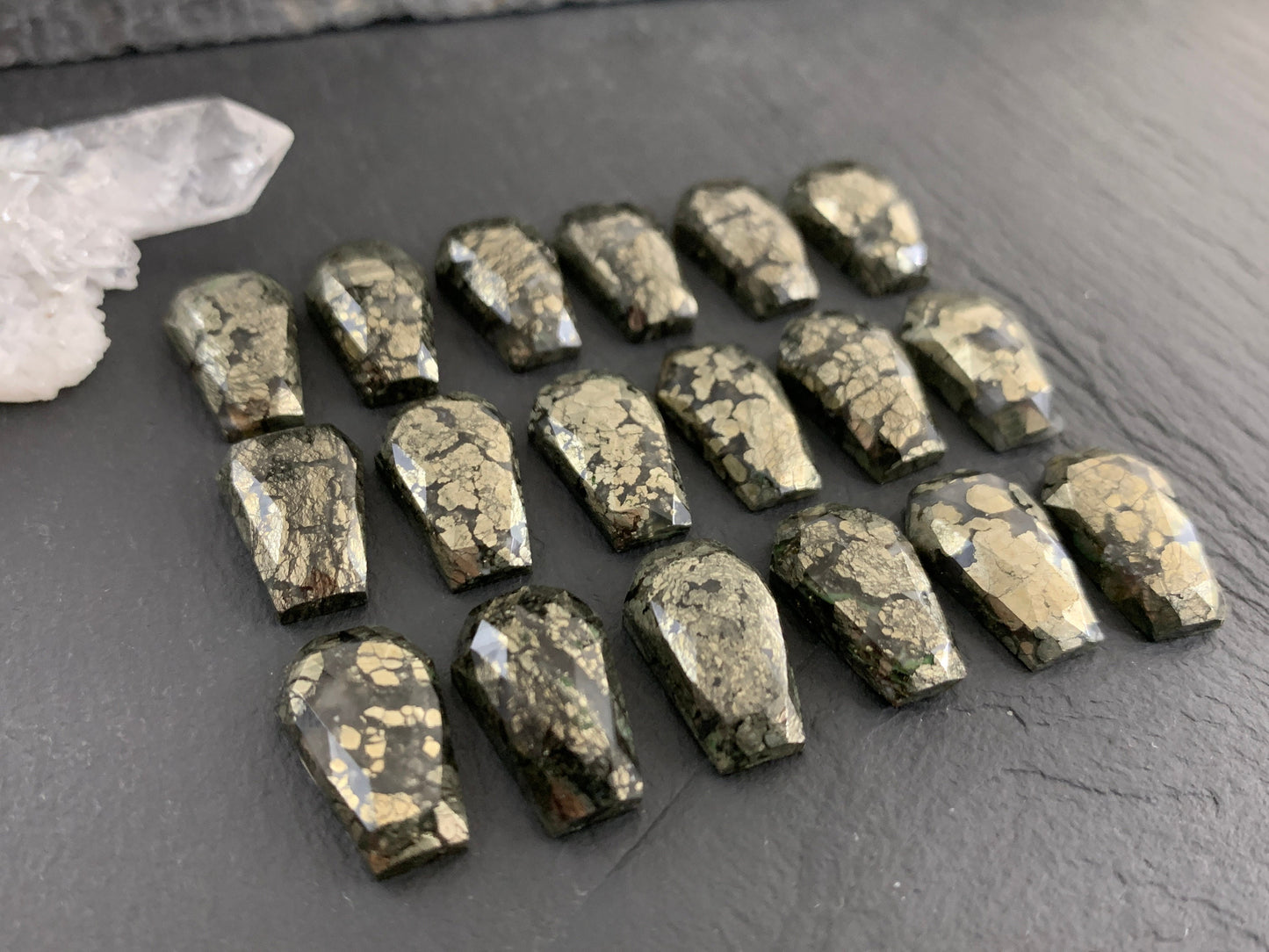 Marcasite Agate coffin 10x16mm cabochon | select your cabochon