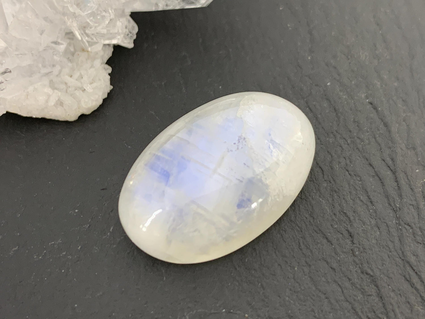 Rainbow Moonstone 25x16x10mm cabochon
