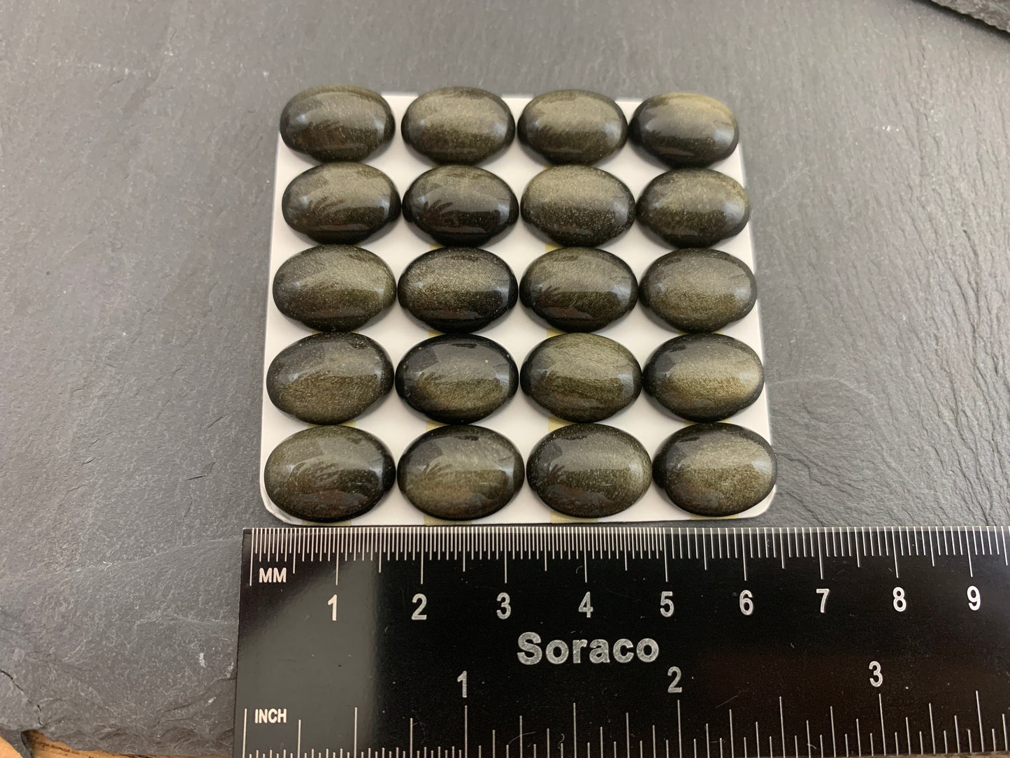 Gold Obsidian oval 12x16mm cabochon - Calibrated Cabochons