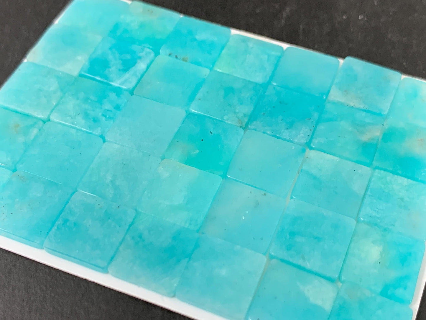 Flat Amazonite Cabochon Square 10mm - Natural Calibrated Blue Green Gemstone