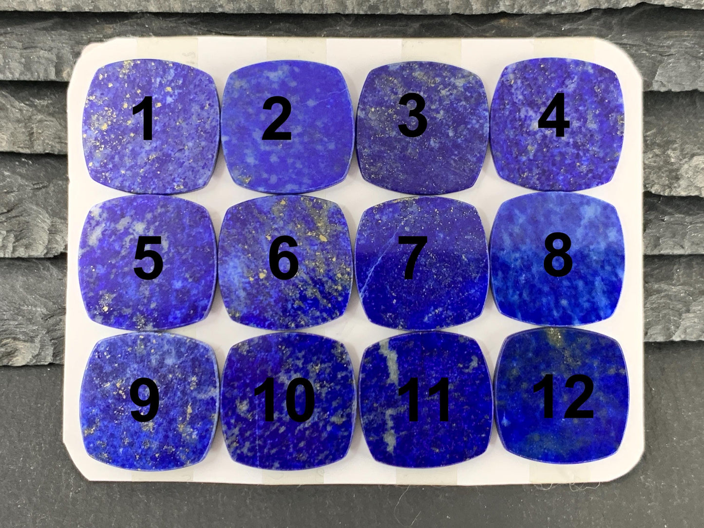 Flat Lapis Lazuli Cabochon - Natural Square Cushion 18x18mm Flat Calibrated Gem