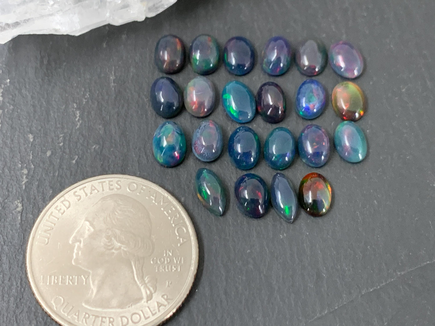 Black Ethiopian Opal oval 5x7mm cabochon