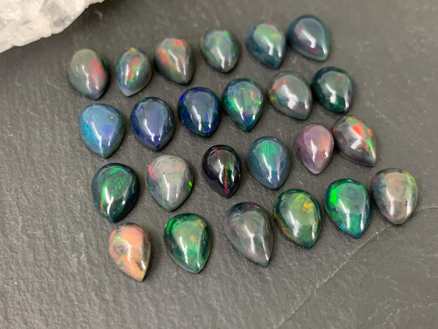 Black Ethiopian Opal 6x8mm cabochon