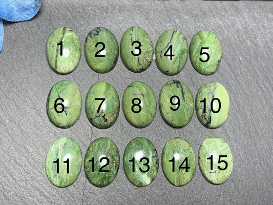 Green Opal oval 13x18mm cabochon- Calibrated cabochons