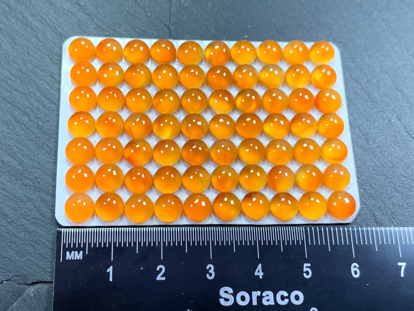 Carnelian round 6mm Cabochon - Calibrated cabochons