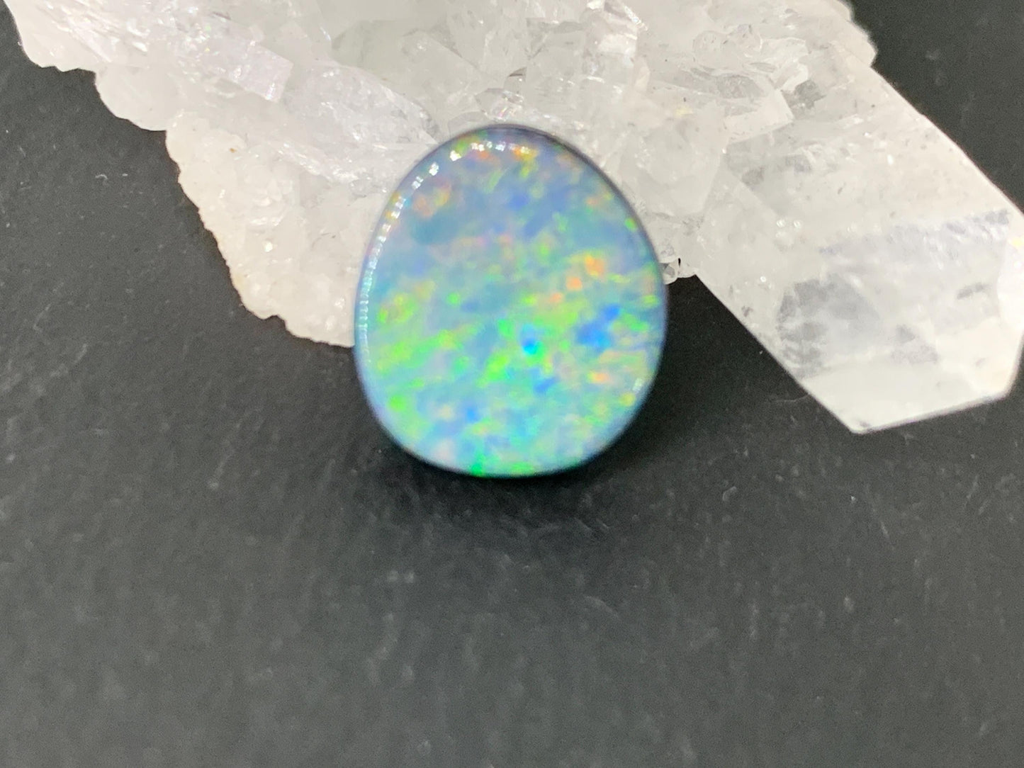 Australian Opal doublet 11x12x3mm cabochon